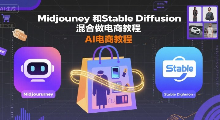 Midjourney和Stable Diffusion混合做电商教程-ai电商教程-旺仔资源库