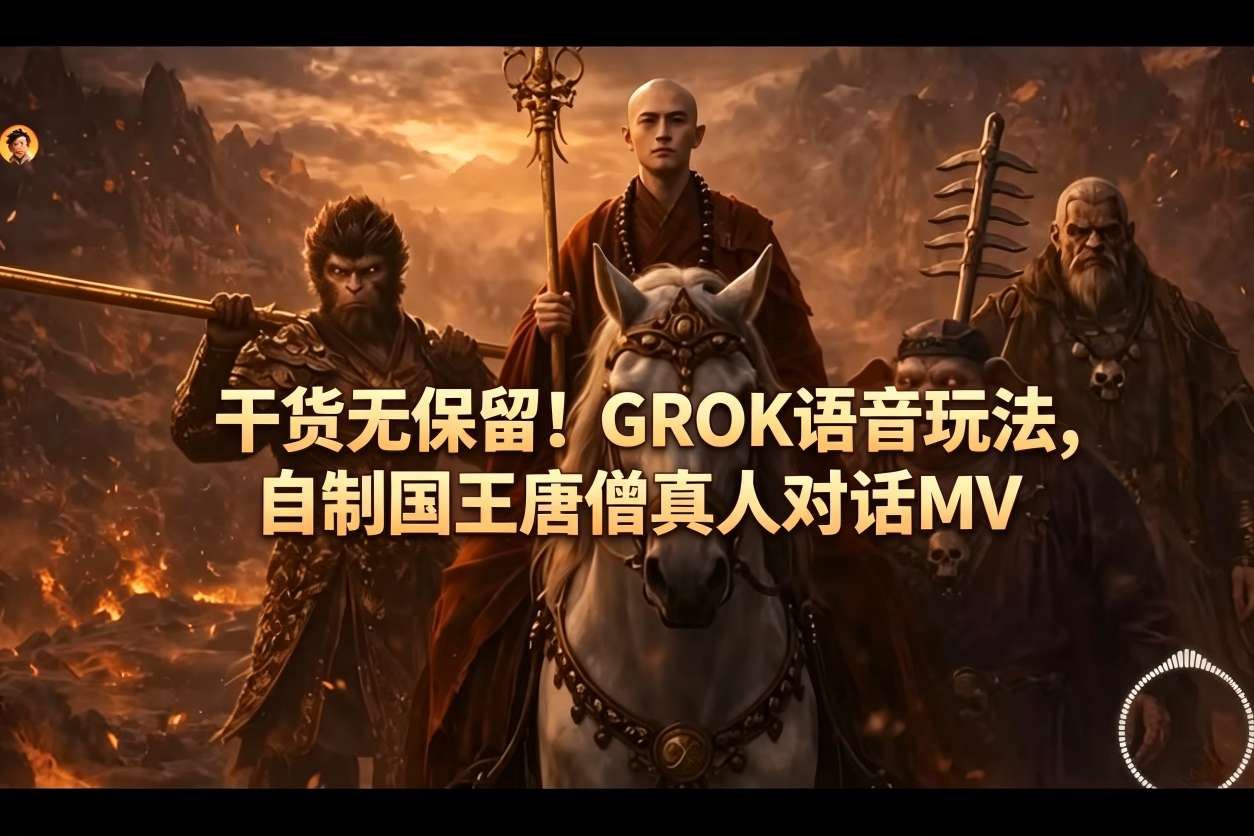干货无保留！GROK语音玩法，自制国王唐僧真人对话MV-旺仔资源库