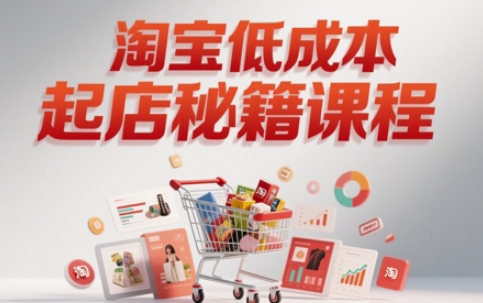 淘宝低成本起店系统课，助你快速起店，实现弯道超车-旺仔资源库
