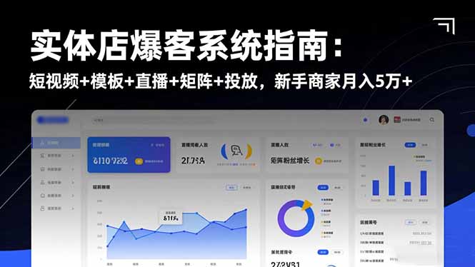 实体店爆客系统指南:短视频+模板+直播+矩阵+投放,新手商家月入5万+-旺仔资源库
