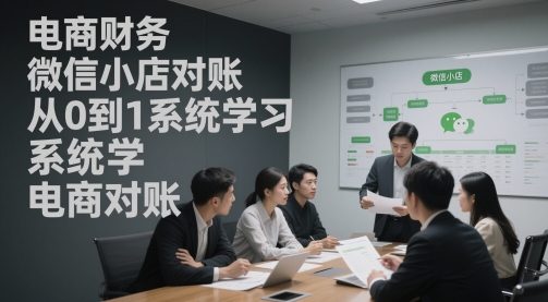 电商财务微信小店对账，从0到1系统学习电商对账-旺仔资源库