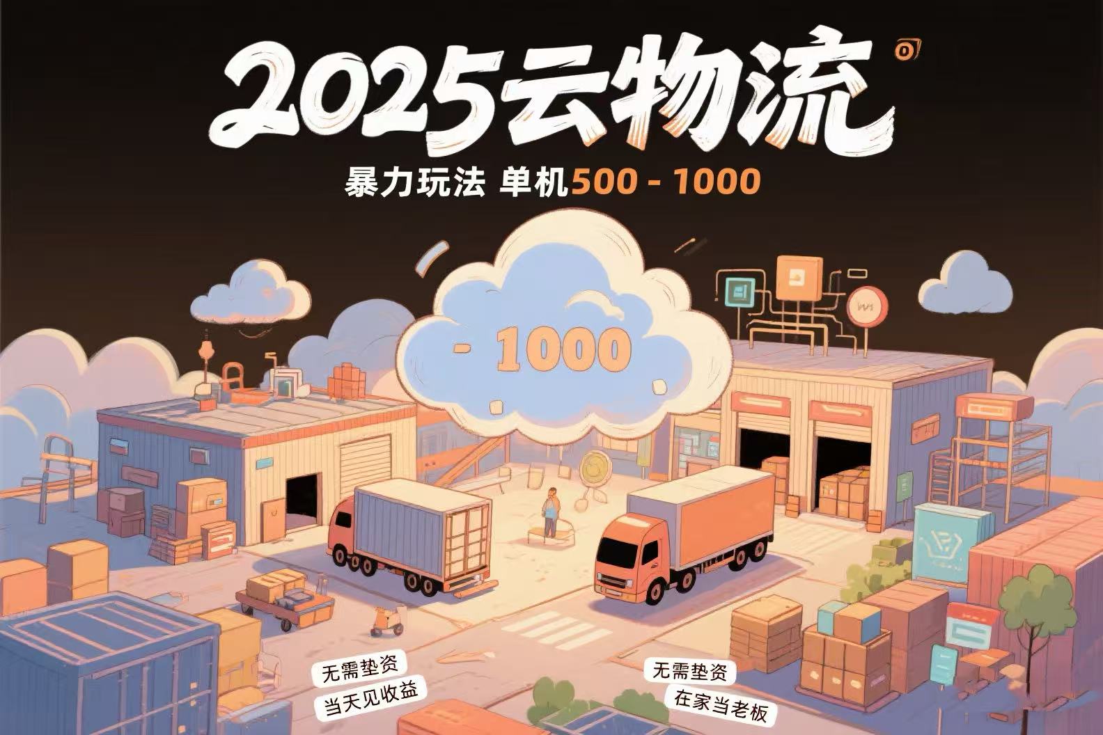 云物流赚差价，项目纯利润500~1000，无需垫资，当天到账。不需要有车，…-旺仔资源库