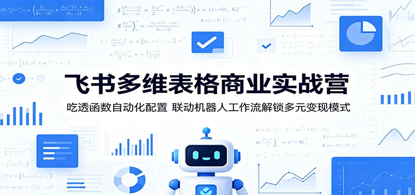 飞书多维表格商业实战营:吃透函数自动化配置,联动机器人工作流解锁多元变现模式-旺仔资源库