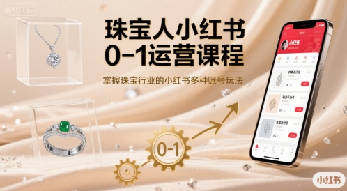 珠宝人小红书0-1运营课程，掌握珠宝行业的小红书多种账号玩法-旺仔资源库