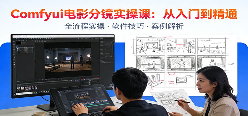 ComfyUI电影分镜实操课：分镜一致性，全流程AI视频制作，零基础也能做专业分镜-旺仔资源库