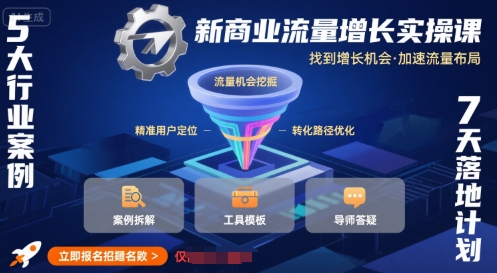 新商业流量增长实操课，找到增长机会，加速流量布局-旺仔资源库