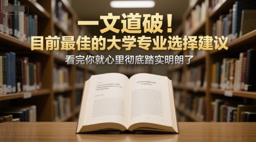 付费文章：一文道破！目前最佳的大学专业选择建议，看完你就心里彻底踏实明朗了-旺仔资源库