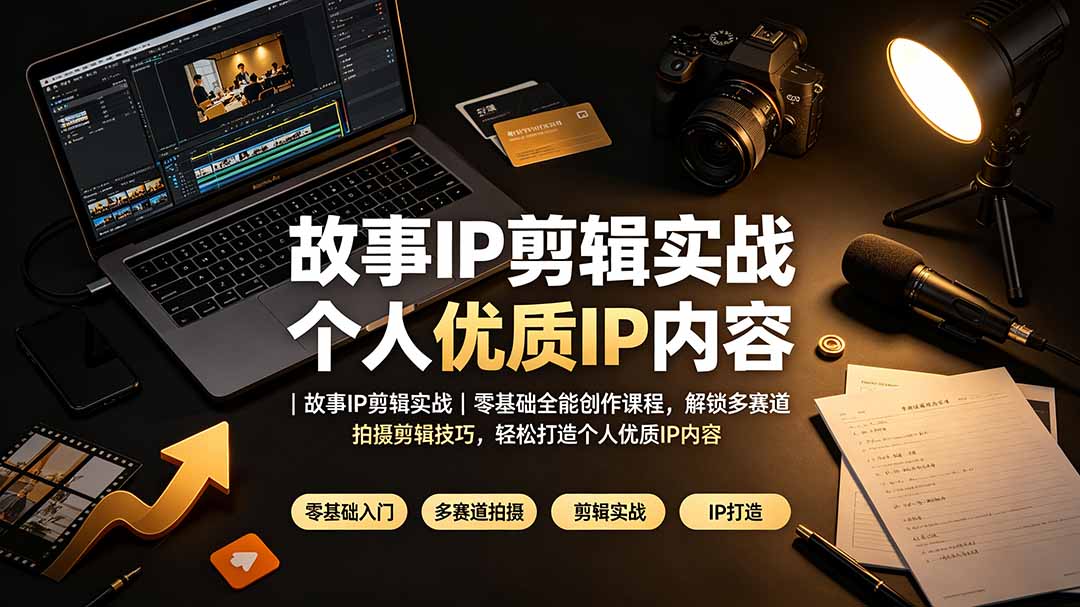 故事IP剪辑实战|零基础全能创作课程,解锁多赛道拍摄剪辑技巧,轻松打造个人优质IP内容-旺仔资源库