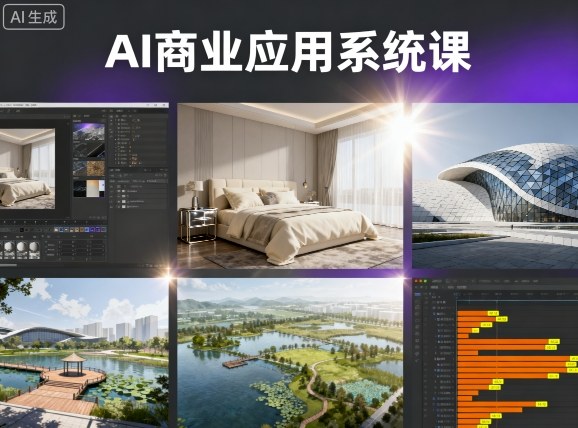 AI商业应用系统课，室内-软装-建筑-景观，智能设计+效果图+动画画实战-旺仔资源库