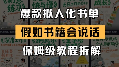 最新爆款拟人化书单玩法，假如书籍会说话，保姆级教程-旺仔资源库