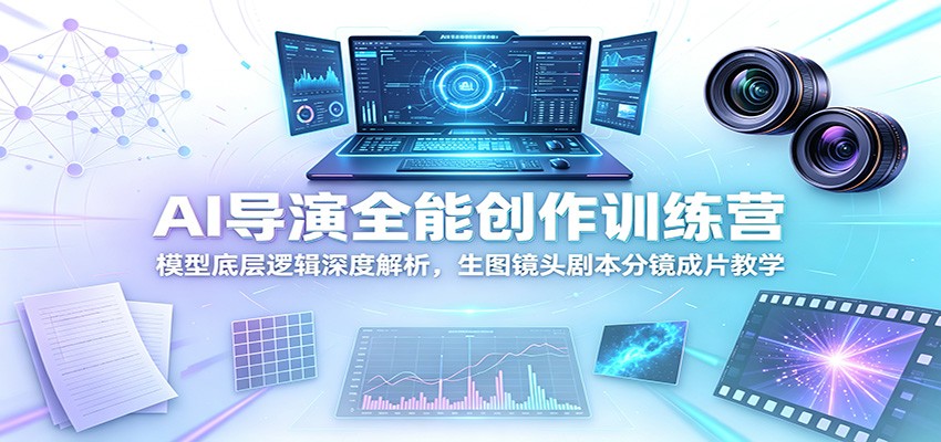 AI导演全能创作训练营:模型底层逻辑深度解析,生图镜头剧本分镜成片教学-旺仔资源库