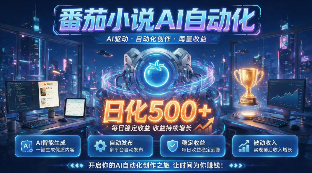 小白可做番茄AI，居家轻创业，每日稳赚500➕，普通人低门槛轻松线上增收【揭秘】-旺仔资源库