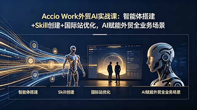 Accio Work外贸AI实战课：智能体搭建+Skill创建+国际站优化，AI赋能外贸全业务场景-旺仔资源库