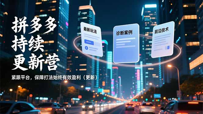 拼多多持续更新营,最新玩法、诊断案例、前沿技术,紧跟平台,保障打法始终有效盈利(更新-旺仔资源库