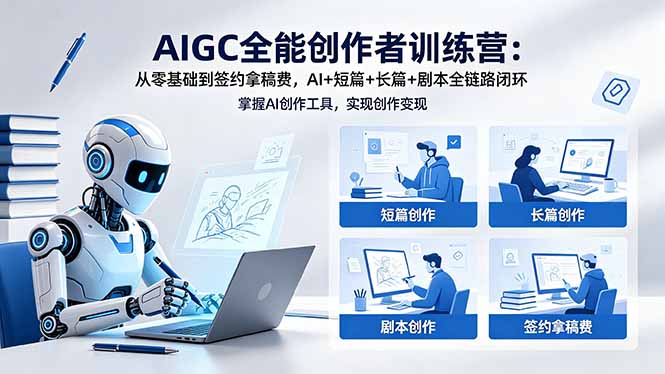 AIGC全能创作者训练营：从零基础到签约拿稿费，AI+短篇+长篇+剧本全链路闭环-旺仔资源库