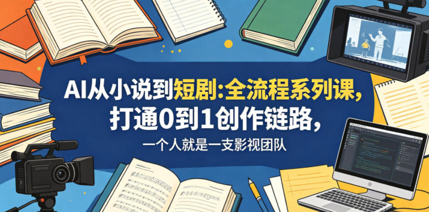 AI从小说到短剧全流程系列课，打通0到1创作链路，一个人就是一支影视团队-旺仔资源库