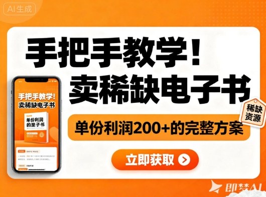 手把手教学！在小红书卖稀缺电子书，单份利润2张+的完整方案-旺仔资源库