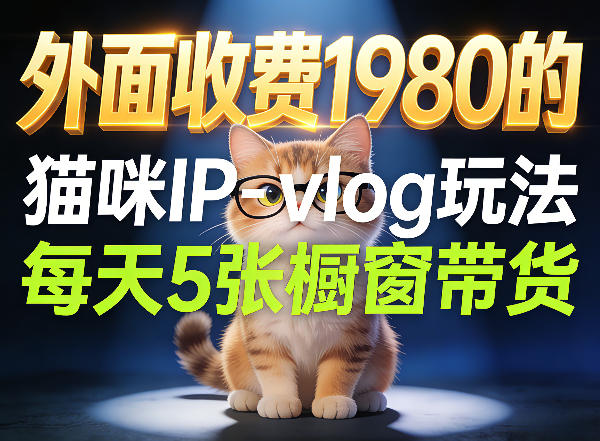 宠物赛道猫咪IP-vlog玩法,26条视频涨粉29W,每天5张橱窗带货拆解-旺仔资源库