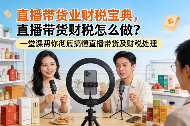 直播带货业财税宝典，直播带货财税怎么做？一堂课帮你彻底搞懂直播带货及财税处理-旺仔资源库