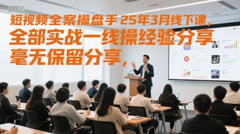 短视频全案操盘手25年3月线下课，全部实战一线操盘手经验分享，毫无保留分享，全是干货-旺仔资源库