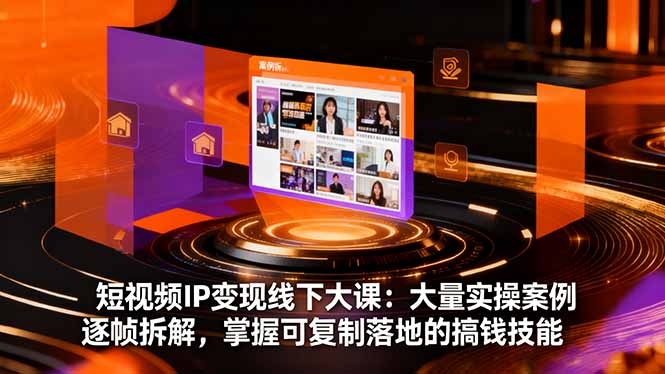 短视频IP变现线下大课:大量实操案例逐帧拆解,掌握可复制落地的搞钱技能-旺仔资源库