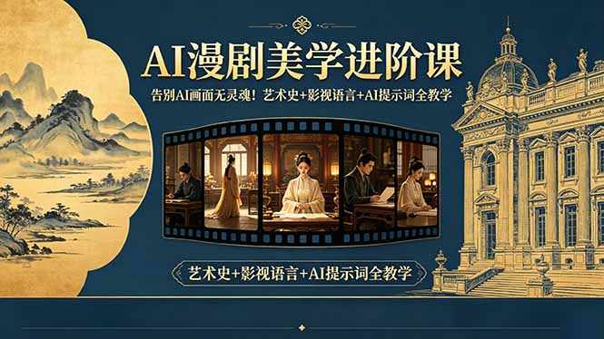 告别AI画面无灵魂！AI漫剧美学进阶课，艺术史+影视语言+AI提示词全教学-旺仔资源库