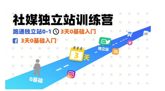 社媒独立站训练营，跑通独立站0-1，3天0基础入门-旺仔资源库