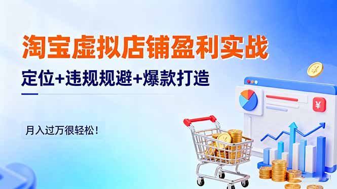 淘宝虚拟店铺盈利实战:定位+违规规避+爆款打造,月入过万很轻松!-旺仔资源库