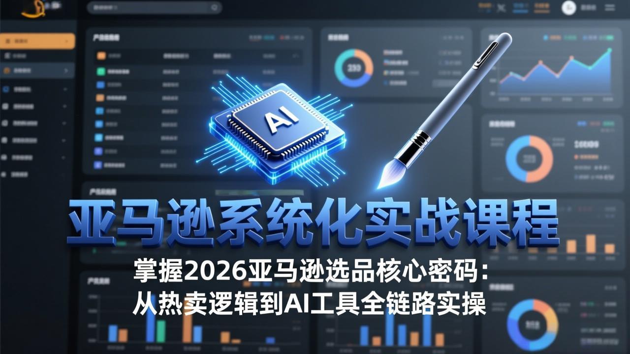 亚马逊系统化实战课-更新3月：2026最新选品方法论，从热卖原因分析到AI作图，提升选品成功率-旺仔资源库