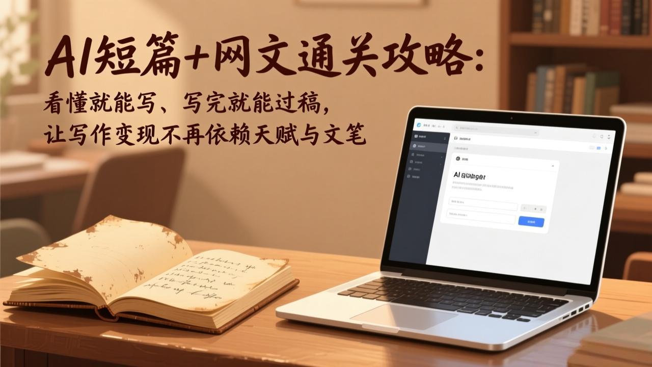AI短篇+网文通关攻略:看懂就能写、写完就能过稿,让写作变现不再依赖天赋与文笔-旺仔资源库