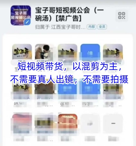 宝子哥头部团队短视频带货，以混剪为主，不需要真人出镜，不需要拍摄【更新11月】-旺仔资源库