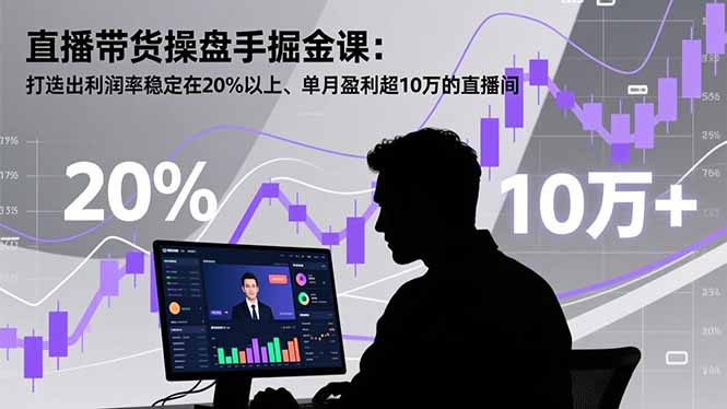 直播带货操盘手掘金课：打造出利润率稳定在20%以上、单月盈利超10万的直播间-旺仔资源库