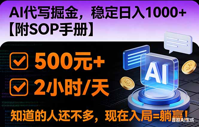 2026风口项目,AI代写掘金，稳定日入1000+，掌握核心技能【附SOP手册】-旺仔资源库