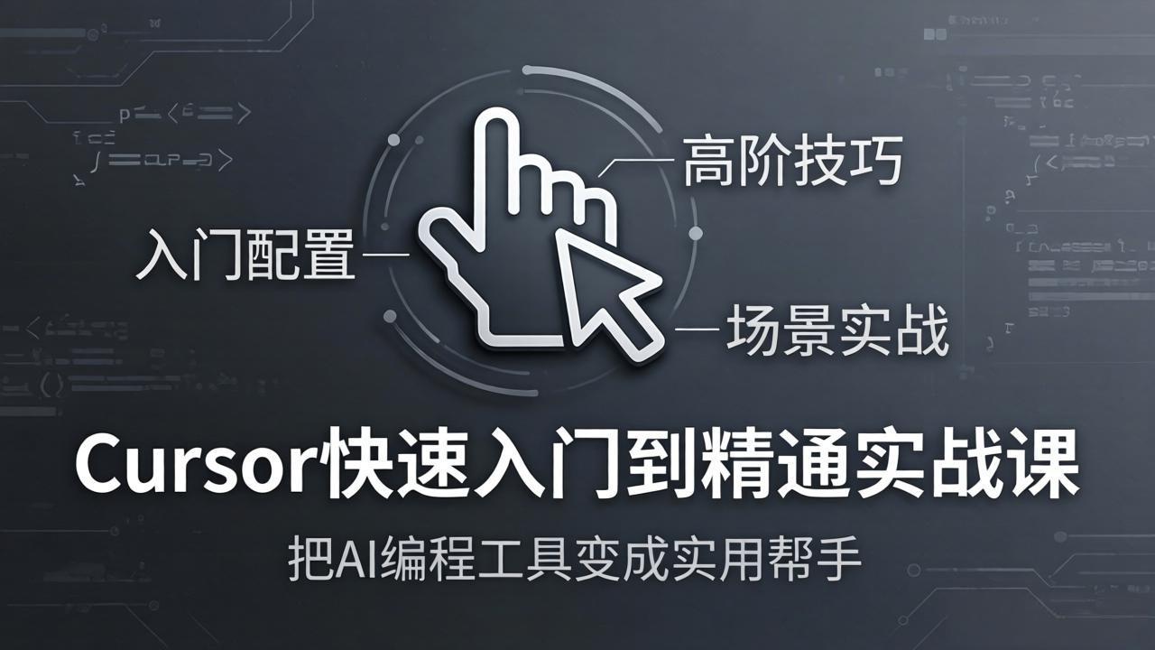 Cursor快速入门到精通实战课:入门配置+高阶技巧+场景实战,把AI编程工具变成实用帮手-旺仔资源库