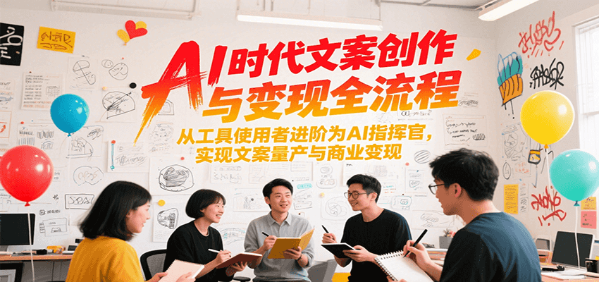 AI时代文案创作与变现全流程，从工具使用者进阶为AI指挥官，实现文案量产与商业变现-旺仔资源库