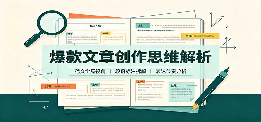 爆款文章创作思维解析:全局视角拆解范文,梳理行文逻辑,搭配真实拆文实操案例-旺仔资源库
