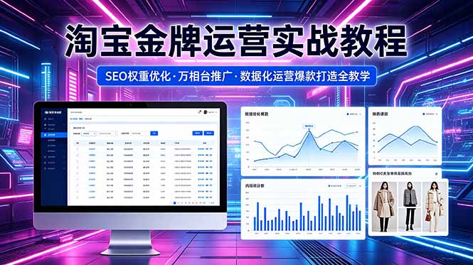 2026 淘宝金牌运营实战教程，SEO权重优化万相台推广，数据化运营爆款打造全教学-旺仔资源库