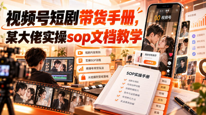 视频号短剧带货手册，某大佬实操sop文档教学-旺仔资源库