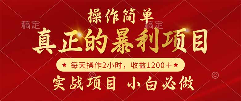 真正的暴利项目，操作简单，每天收益1200＋，自己做老板-旺仔资源库
