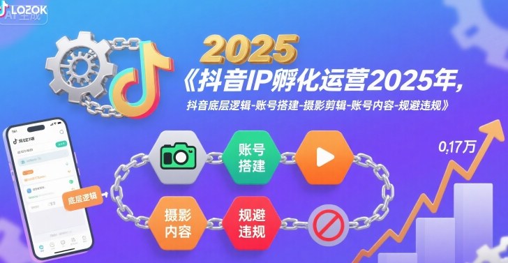 抖音IP孵化运营2025年，抖音底层逻辑-账号搭建-摄影剪辑-账号内容-规避违规-旺仔资源库