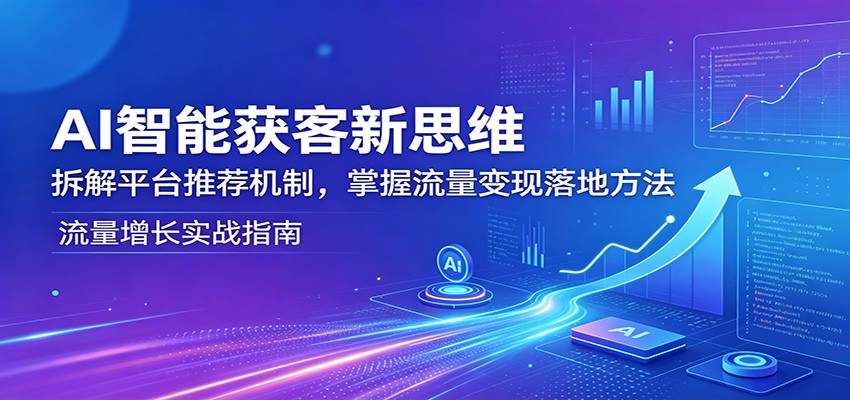 AI智能获客新思维：拆解平台推荐机制，掌握流量变现落地方法-旺仔资源库
