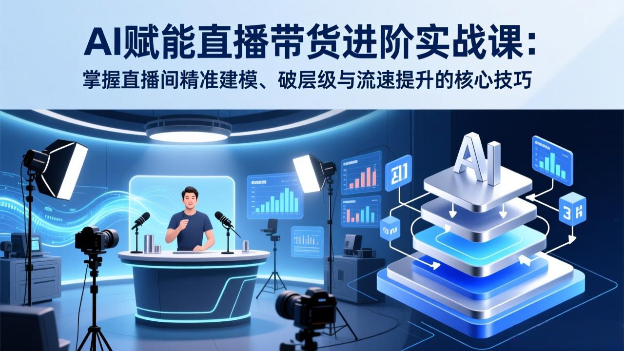 AI赋能直播带货进阶实战课：掌握直播间精准建模、破层级与流速提升的核心技巧-旺仔资源库