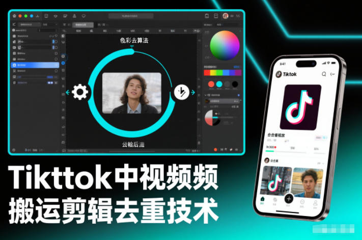 Tiktok中视频纯搬运剪辑去重技术,外来技术,自行测试-旺仔资源库