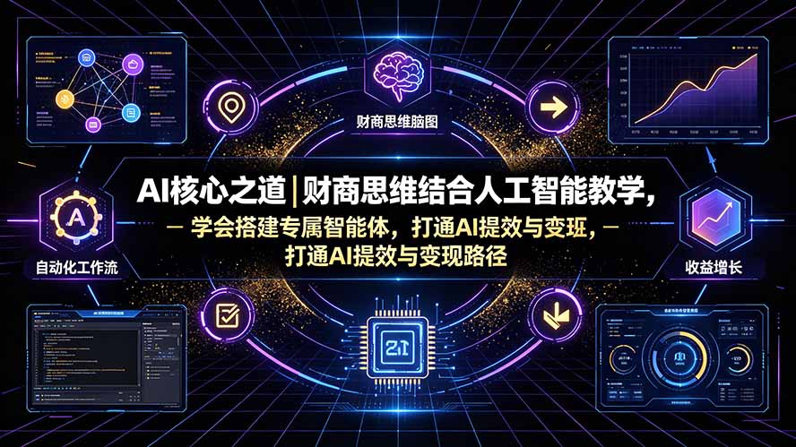 AI核心之道|财商思维结合人工智能教学,学会搭建专属智能体,打通AI提效与变现路径-旺仔资源库