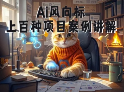 Ai风向标-附100种项目案例玩法-0基础小白到大神ai视频商业应用教学-旺仔资源库