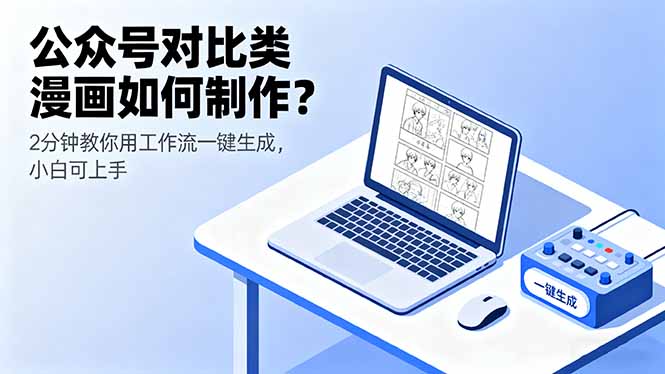 公众号对比类漫画如何制作？2分钟教你用工作流一键生成，小白可上手-旺仔资源库