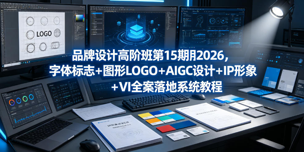 品牌设计高阶班第15期2026，字体标志＋图形LOGO＋AIGC设计＋IP形象＋VI全案落地系统教程-旺仔资源库