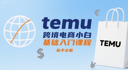 temu跨境电商小白基础入门课程，新手必看-旺仔资源库