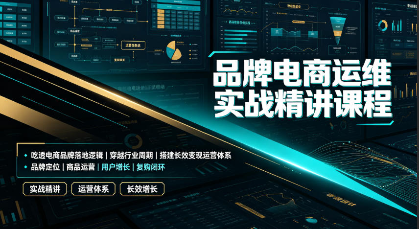 品牌电商运维实战精讲课程｜吃透电商品牌落地逻辑、穿越行业周期、搭建长效变现运营体系-旺仔资源库