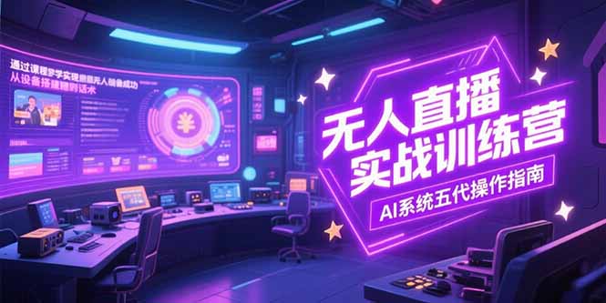 无人直播实操训练营，从设备搭建到话术，AI系统五代操作指南(7月更新-旺仔资源库